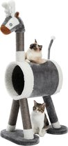 Kamyra® Originele Krabpaal voor Katten - Met Kattenspeeltje, Kattenmand, Krabton & Kattenhuisje - Paard 116cm