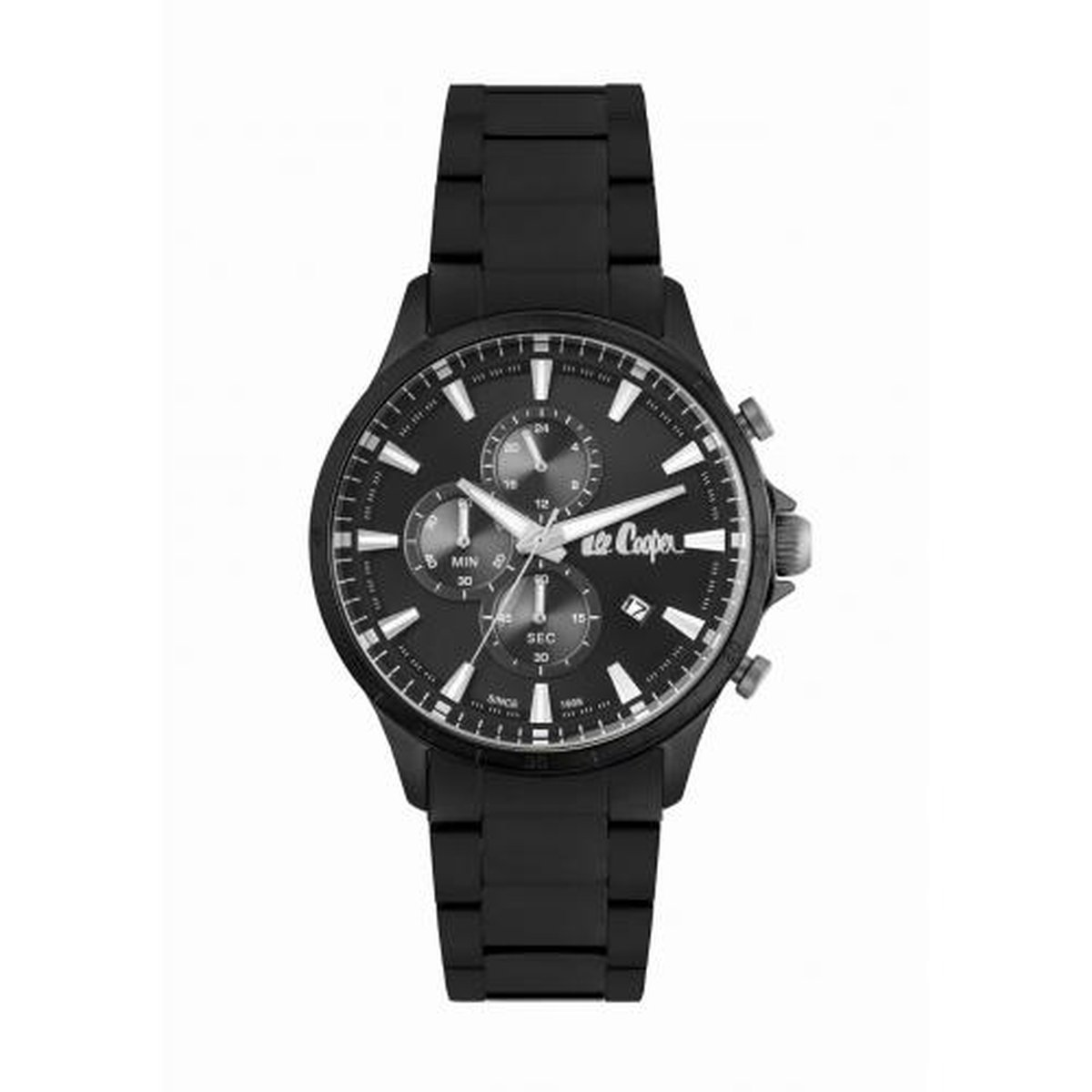 Lee Cooper LC07009.650 - Horloge - Analoog - Mannen - Heren - stalen band - Zwart