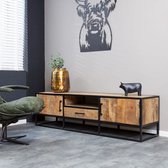 Tv meubel Sven 180x45x50 cm mangohout en metaal
