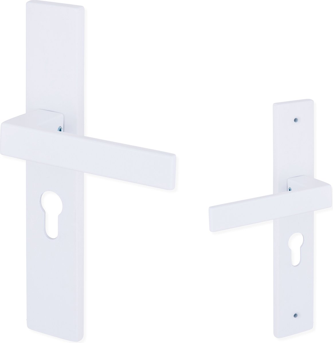 Eliot deurklink profielcilinder 72mm - mat wit - incl. bevestigingsmateriaal