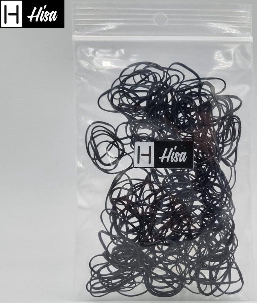 Hisa - Zwarte mini haarelastiekjes - Elastiek Haar Accessoires ca 200 stuks  | bol