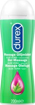 Durex Massage Olie en Glijmiddel Aloë Vera Waterbasis 200 ml