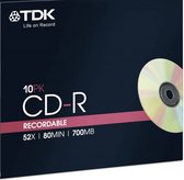 TDK CD-R80SL1052 CD-R 80 disc 700 MB 10 stuk(s) Slimcase