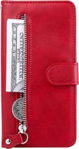 Portemonnee rood wallet book-case rits hoesje Samsung Galaxy A13