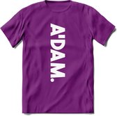 A'Dam Amsterdam T-Shirt | Souvenirs Holland Kleding | Dames / Heren / Unisex Koningsdag shirt | Grappig Nederland Fiets Land Cadeau | - Paars - L