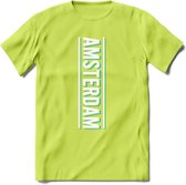 Amsterdam T-Shirt | Souvenirs Holland Kleding | Dames / Heren / Unisex Koningsdag shirt | Grappig Nederland Fiets Land Cadeau | - Groen - XXL
