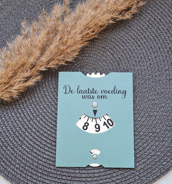 Mint11 - Voedingskaart licht petrol / aqua - babyvoeding accessoires - borstvoeding hulpstuk - kraamcadeau - kraamkado - babyshowergift