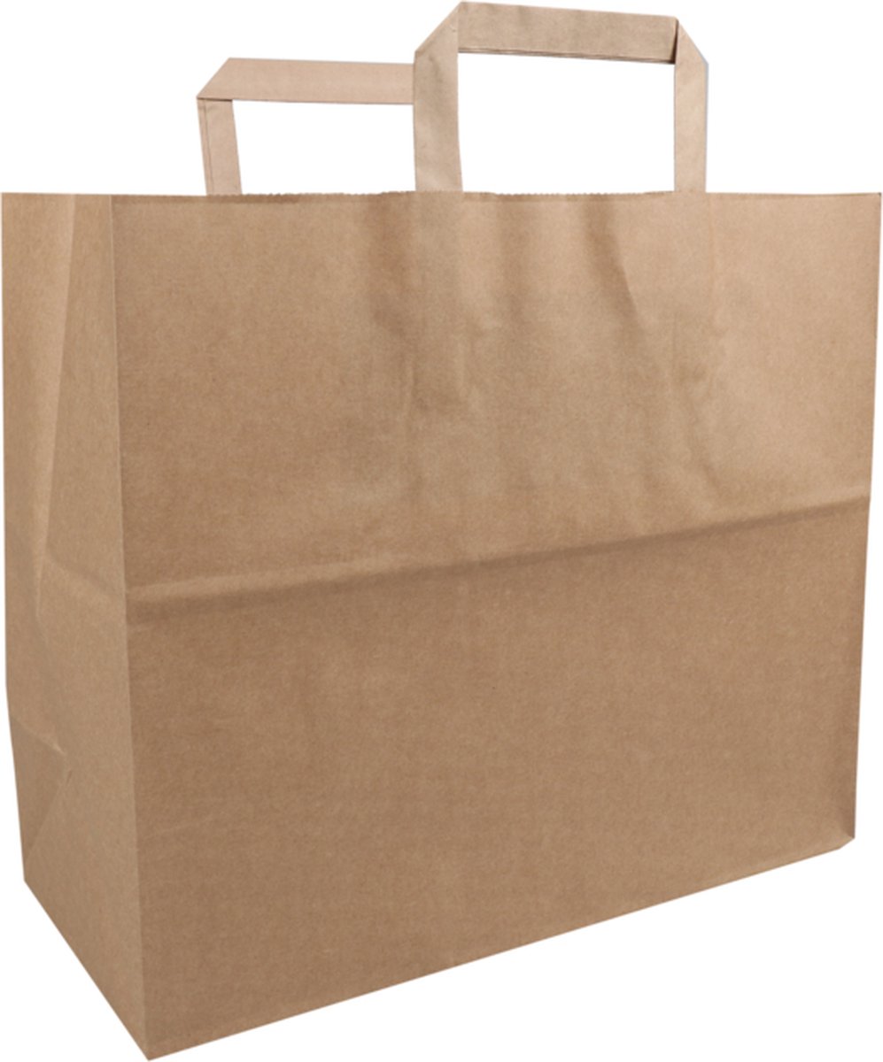 Biodore Tas - Papier - 32x 17x27cm - papieren draagtas - bruin - 25 stuks