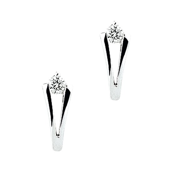 The Jewelry Collection Oorknoppen Diamant 0.10 Ct. - Witgoud