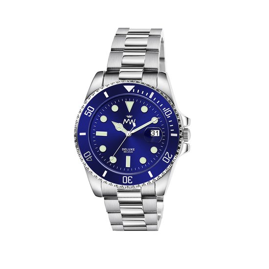 Mats Watch Collectie voor Heren - SAPPHIRE BLUE - Horloge voor hem- zilver-  Belgische... | bol.com