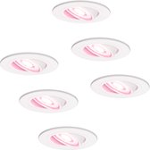Lot de 6 downlights LED WiFi intelligents Pittsburg dimmable RGBWW inclinable blanc IP20 400lm