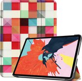 Case2go - Tablet hoes geschikt voor iPad Air 2022 - 10.9 Inch - Tri fold Book Case - Met Auto Sleep/wake functie - Blocks