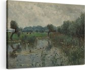 Artaza Peinture sur toile dans les plaines inondables de l'IJssel - Willem Roelofs - 120x80 - Groot - Art - Impression sur toile