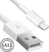 Lightning naar USB Kabel - 1m - Apple lightning kabel - 2.4A - Ondersteunt snelladen - 1 meter - Wit