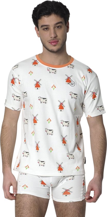 T-shirt pour hommes Happy Pyjamas plus boxer M (S-XL) - chemise de nuit super mignonne dans le thème «Holland» - coupe confortable