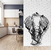 Wanddecoratie | Olifant / Elephant   | Metal - Wall Art | Muurdecoratie | Woonkamer |Zwart| 59x75cm