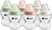 Tommee Tippee Closer to Nature- zuigflessen - anti-koelik ventiel - 260 ml- pak van 6 stuks - doorzichtig