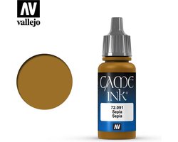 Vallejo Hobbyverf Acrylverf - 72091 Game Color - Sepia Ink - Acryl - Verf flesje - 18 ml