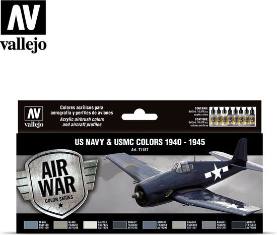 Vallejo Model Air USN Set 71155 US Navy & USMC Colors From 70's To