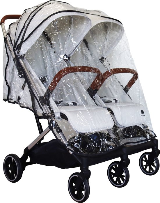 Deryan Rolo X2 Regenhoes voor dubbele buggy - Kooper x2 regenhoes van Merkloos — afbeelding 3