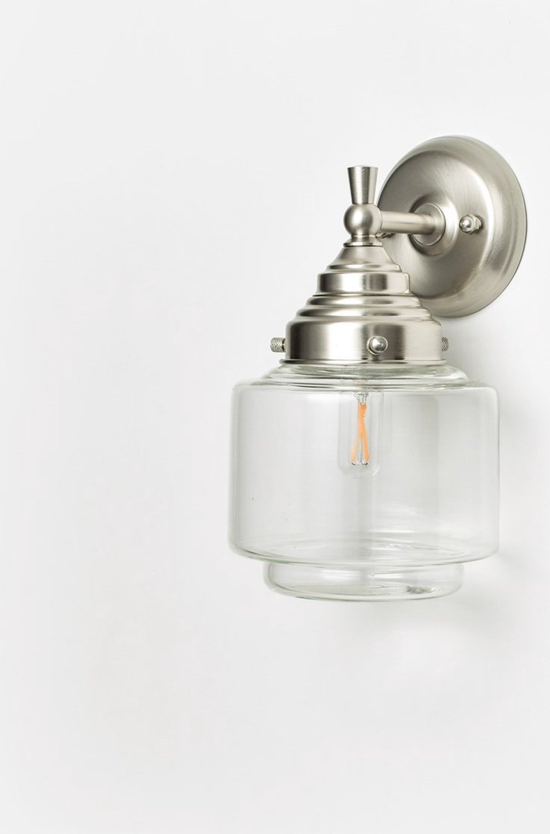 Art Deco Trade - Wandlamp Getrapte Cilinder Small Helder Royal Matnikkel