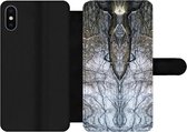 Bookcase Geschikt voor iPhone X telefoonhoesje - Boom - Kunst - Psychedelisch - Met vakjes - Wallet case met magneetsluiting