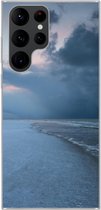 Geschikt voor Samsung Galaxy S22 Ultra hoesje - Noordzee - Storm - Water - Siliconen Telefoonhoesje