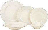 Vikko Luxe Servies Set - Bernadotte Ivoor met Gouden rand - 20 Delig Servies voor 4 Personen