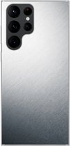 Geschikt voor Samsung Galaxy S22 Ultra hoesje - Metaal print - Grijs - Zwart - Wit - Siliconen Telefoonhoesje