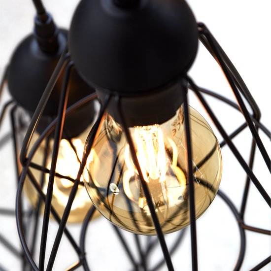 Hanglamp met 3 lichtpunten - Industriële lampenkap - Retro design - E27