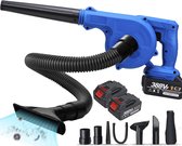 Drillpro Accu bladblazers - 2 in 1 - 1600W - 20000RPM - Ergonomisch   Bladblazer - met 2 oplaadbare batterijen en oplader - voor de verzorging van gazons en bladeren - Blauw