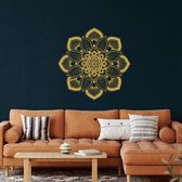 Wanddecoratie | Mandala    | Metal - Wall Art | Muurdecoratie | Woonkamer |Gouden| 110x110cm