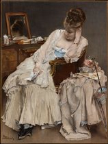 Alfred Stevens, Memories and Regrets, c. 1874, Schilderij op canvas, formaat is 60X90 CM