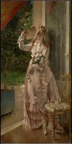 Alfred Stevens, Summer, 1877, Schilderij op canvas, formaat is 30X45 CM