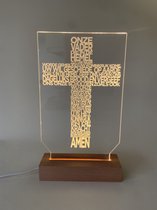 Casibus - Led lamp religie - kruis - onze vader - 26cm
