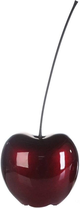 Sculptuur - Beeld - "Celebration" Kers - Rood - Decoratief Figuur - Fruit - Diameter 25 cm - H 60 cm