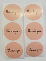 * 250 Roze Stickers Thank You Bedankt bedrijfssticker stickers - webshop - bedrijf - winkel - 2,5 cm - 250 stuks - bestellingen - kaarten - bedrijfsstickers - bedankt - dank u *