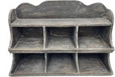 Gruttersbak stoer robuust geleefd hout 6 vakken stone grey bruin 60 x 40,5 cm keuken | 65533 | Home Sweet Home | Landelijke Woonstijl