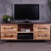 Tv meubel | industrieel | Mangohout | Mango | naturel | 150 x 46 x 60(h) cm