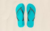 Huurdies Slippers | Teenslippers | Lichtblauw | Maat 36 - 38 | 1,5 cm dik
