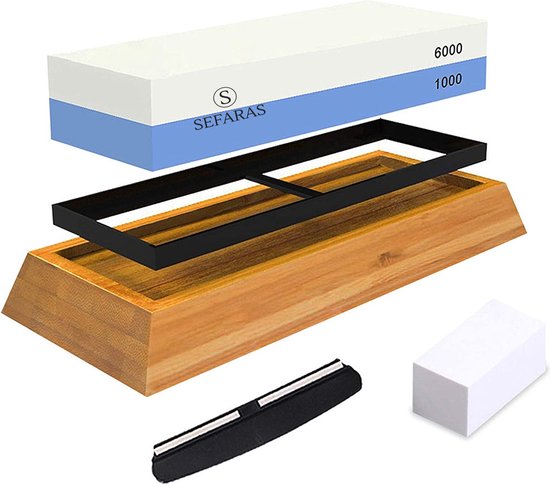 Slijpsteen Set voor messen - Professionele 5 in 1 Wetsteen Korrel 1000