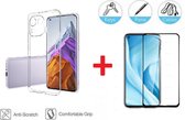 2-In-1 Screenprotector Hoesje Bescherming Protector Set Geschikt Voor Xiaomi 11 Lite (4G/5G/NE) - Full Cover 3D Edge Tempered Glass Screen Protector Met Siliconen Back Bescherm Hoe