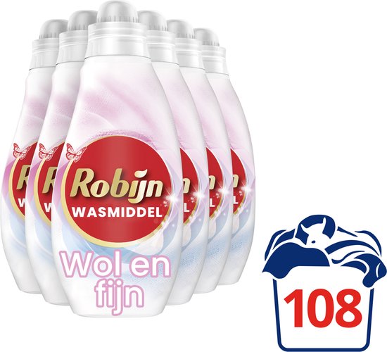 Robijn Specials Wol & Fijn Vloeibaar Wasmiddel - 6 x 18 wasbeurten - Voordeelverpakking