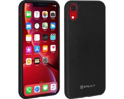 STILGUT - Telefoonhoes Iphone xr - Backcover - Zwart Leer