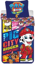 KD® - Paw Patrol, Big City Bigger Adventure - Dekbedovertrek - Eenpersoons - 140 x 200 cm - Katoen