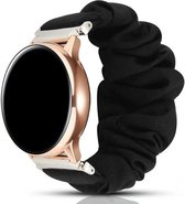 Strap-it Scrunchie bandje - geschikt voor Samsung Galaxy Watch Active / Active2 40 & 44mm / Galaxy Watch 1 42mm / Galaxy Watch 3 41mm / Gear Sport - zwart