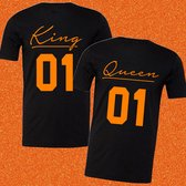 Shirt Koningsdag koppel-Set King en Queen 01-Maat XL