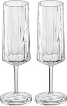 Champagneglas, 0.1 L, Set van 2, Organic, Transparant - Koziol | Club No. 14