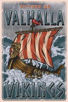 Wandbord - Victory Or Valhalla Vikings - 30x40cm