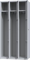 Metalen lockerkast grijs - 3 deurs 3 delig - met slot - 180x88,5x50 cm - voordeel lijn - PLP-104
